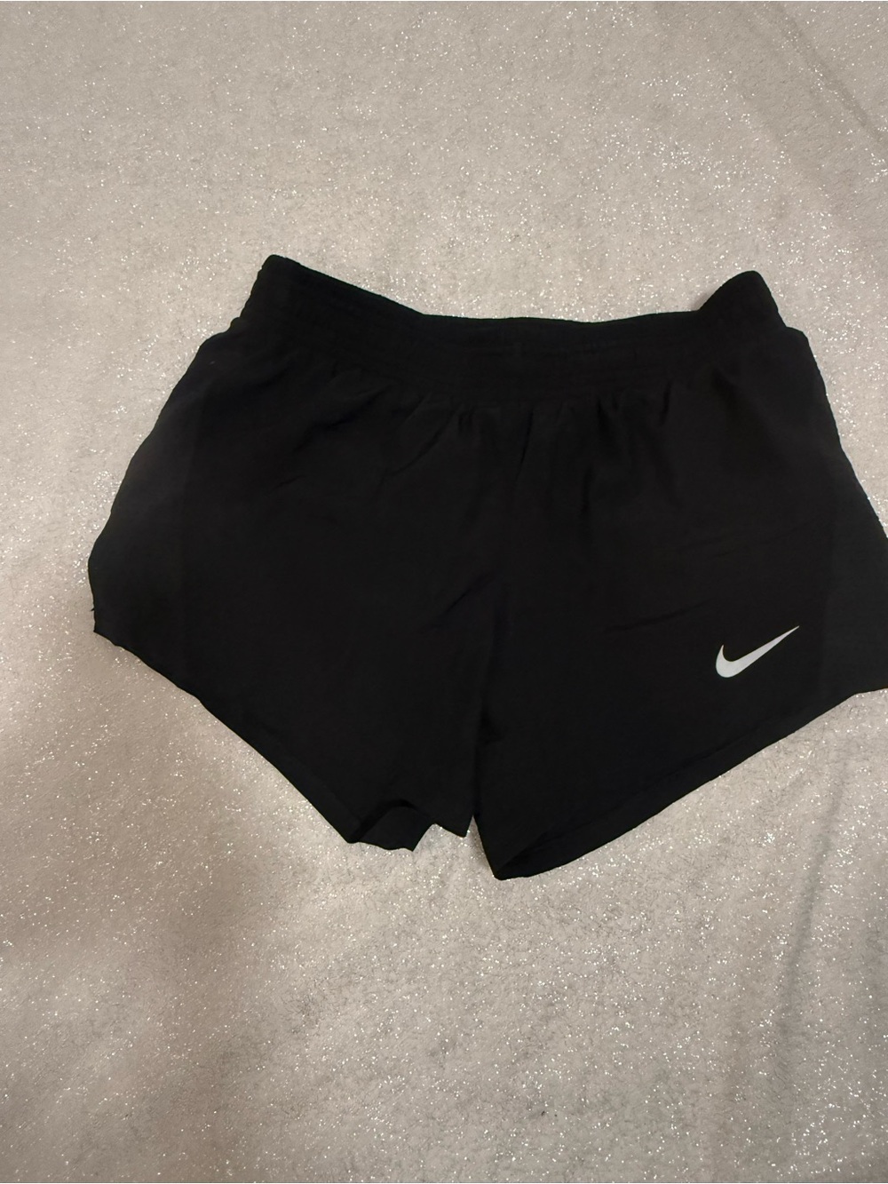 Nike Black Athletic Running Shorts with Swoosh